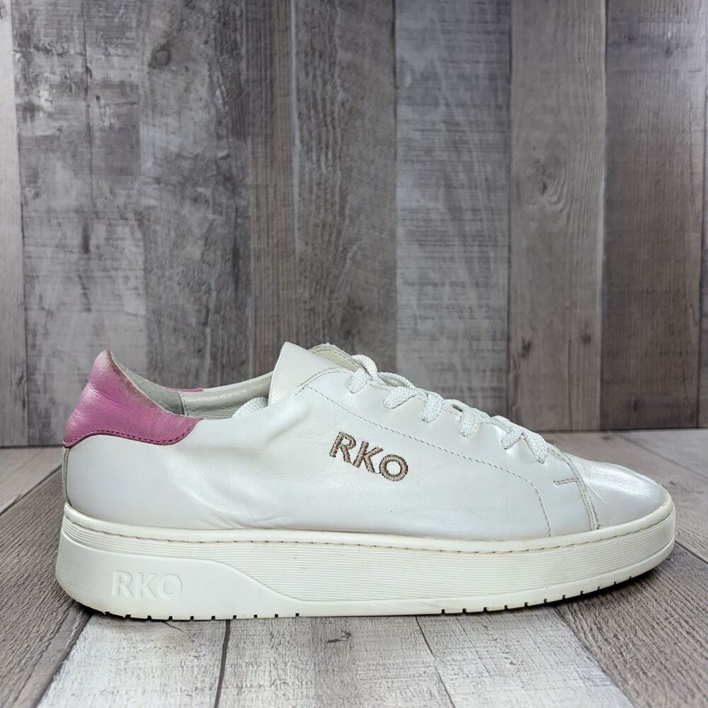 RKO Rylko Women's Size 7.5 Casual Sneakers Leather Lace Up Low Top Shoes White - Picture 7 of 15